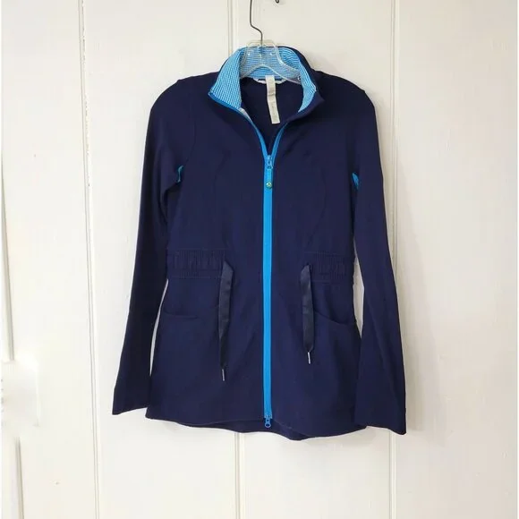 Lululemon Athletica Blue Zip Front Jacket Women's Size 6 - Picture 5 of 5